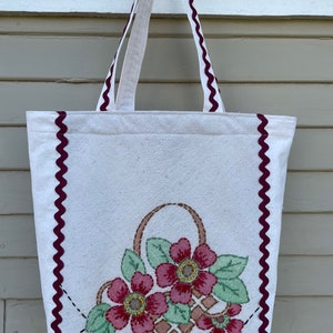 Market Bag Made From Vintage Linen On Sale!