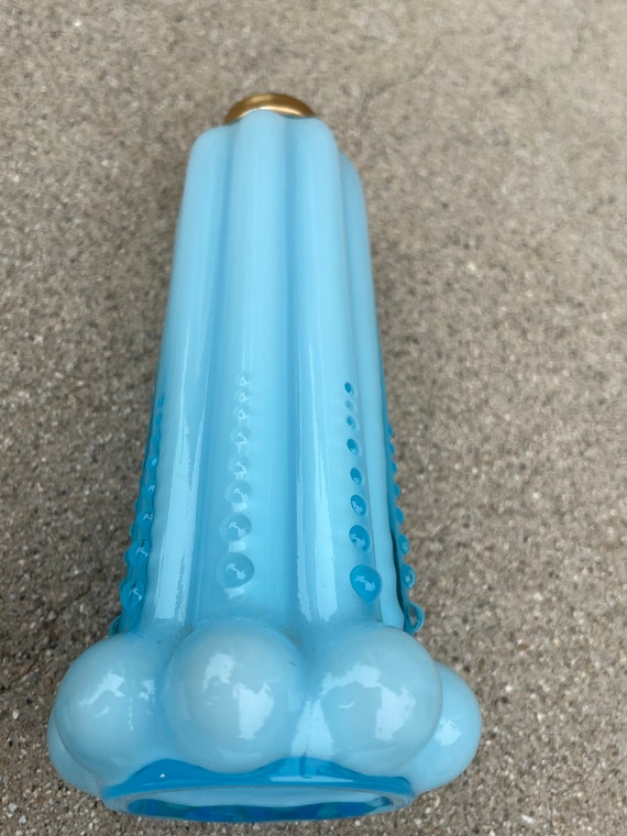 Blue Opalescent Fenton Art Glass Perfume Bottle N… - image 9