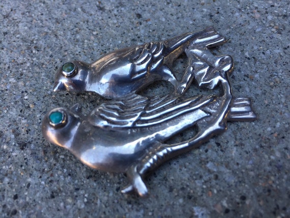 Mexican Silver Bird Pin - image 5