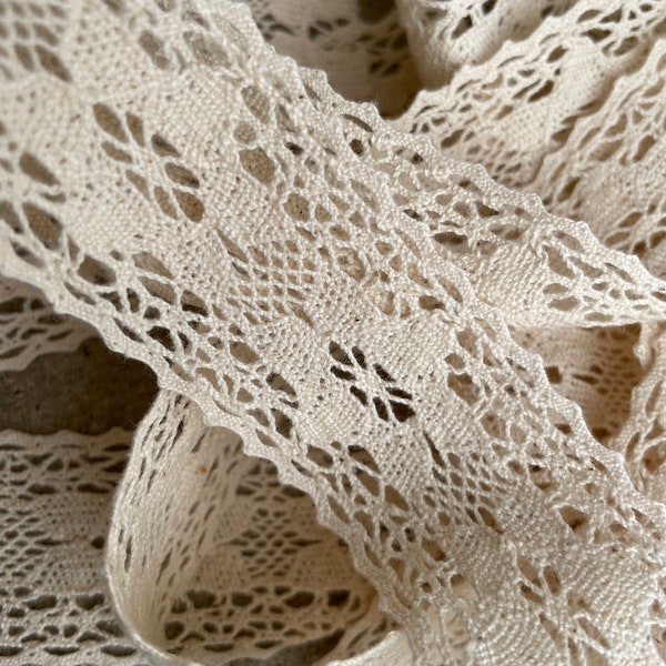 Cluny Style Cotton Ecru Lace Trim