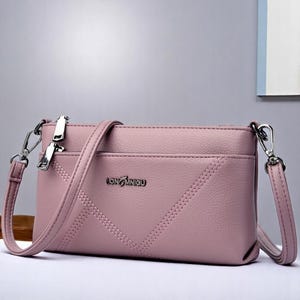 Damen PU Leder Crossbody Tote - Solid Color Schultertasche Clutch & Handtasche