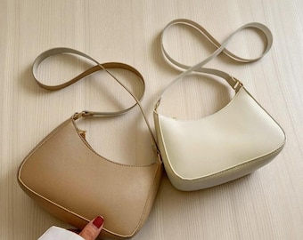 Women's Retro Shoulder Bag  Solid Color PU Leather Clutch and Underarm Purse