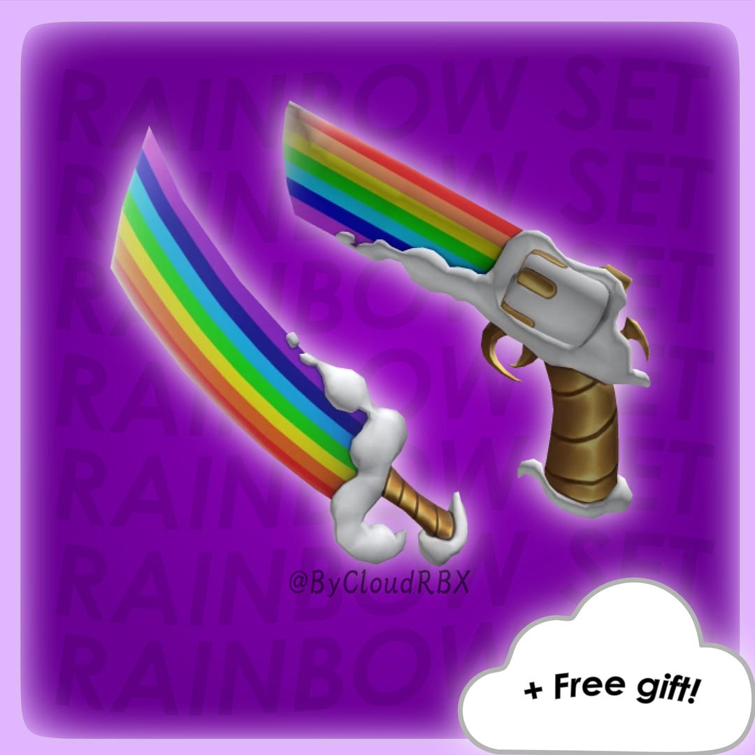 Rainbow Set Free Gift MM2 Roblox Read Description Etsy