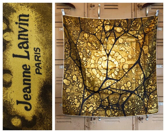 Vintage Jeanne Lanvin Scarf * 1970s Silk * Made in