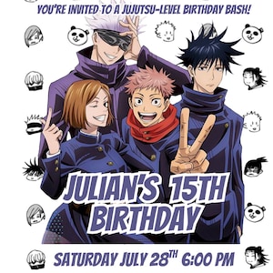 Jujutsu Kaisen Birthday Invitation