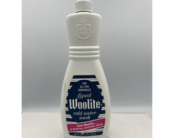 Vintage 1980s Liquid Woolite Cold Water Wash PROP Plastic Bottle 16oz 80% Full