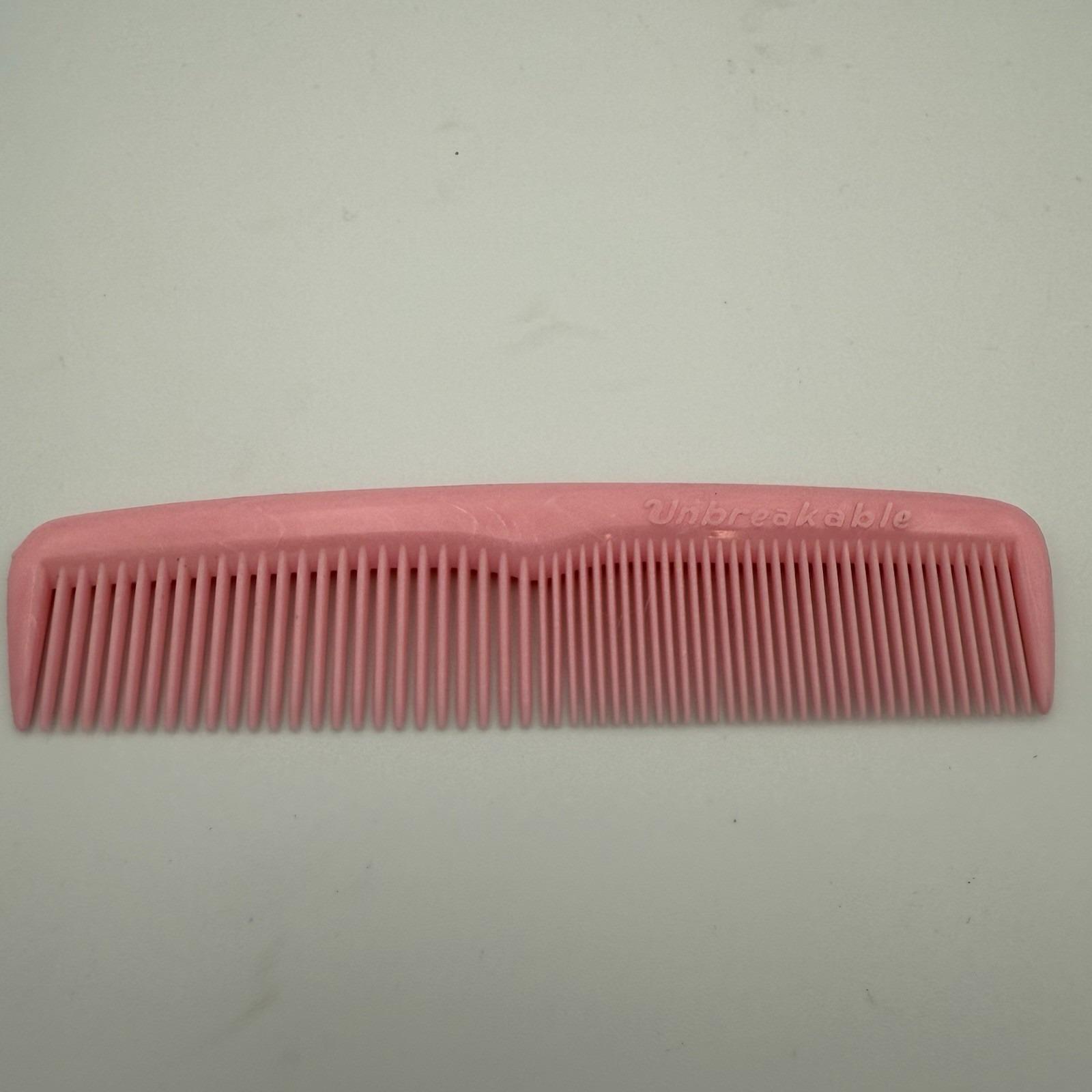 ピンク プラスチック ヘアコーム ヴィンテージ アンブレイカブル ライトピンク プラスチック ヘアコーム