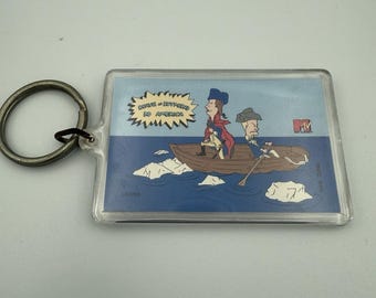Beavis And Butthead Keychain 1993 MTV Networks 2 Sided Vintage