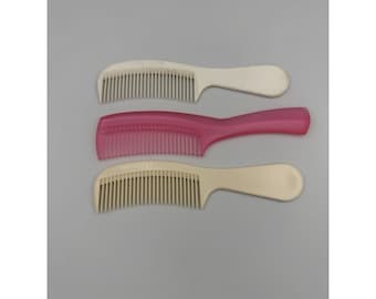 3 Vintage Estee Lauder Pocket Comb Combs Off-White, Pink, Ivory
