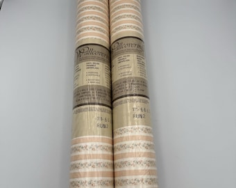 Vintage Collins & Aikman Wallcoverings Cream Pink Blue Floral 2 Double Rolls