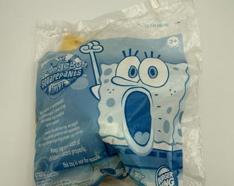 2002 Spongebob Squarepants: Squirter and Whistler Squidward NIP Burger King Toy