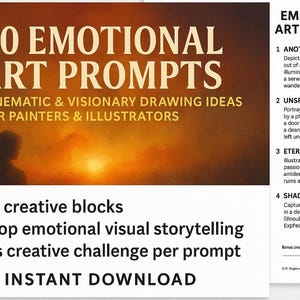 20 Emotional Art Prompts for Painters, Illustrators & Concept Artists — Cinematic, Futuristic and Visionary Drawing Ideas