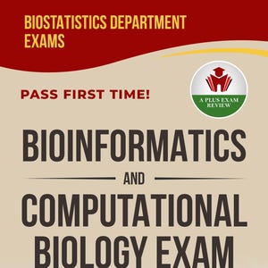 Könnte beinhalten: Buchcover für die Prüfung in Bioinformatik und Computerbiologie. Das Cover zeigt den Text "BIOINFORMATICS AND COMPUTATIONAL BIOLOGY EXAM" in großen, dunklen Buchstaben. Das Buch enthält auch den Text "PASS FIRST TIME!" und "Daniel Morgan, PhD."