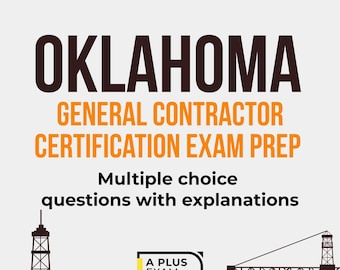 Oklahoma General Contractor Exam Prep Book | Licensing Success, PDF Study Guide, A Plus Exam Review, Construction, Digital Download