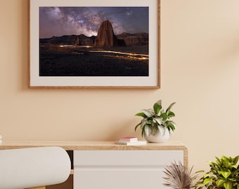 Impresión de la Vía Láctea: Fotografía del cielo nocturno del desierto de Utah (Descarga digital)