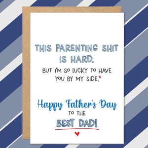 Cartes de fête des pères pour mari, carte de fête des pères pour papa pour femme, être parent, c'est difficile, cadeaux de fête des pères pour petit ami, cartes pour coparents