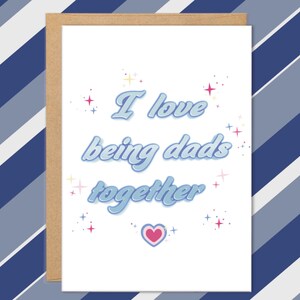 Cartes de fête des pères LGBTQ deux papas, j'aime être des papas ensemble, carte de fête des pères gay pour mari, cadeau de fête des pères homosexuel mignon pour partenaire