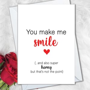 Carte d'anniversaire drôle pour petit ami, carte d'anniversaire pour mari, vous me faites sourire et excité, carte d'anniversaire pour petite amie, cartes de femme