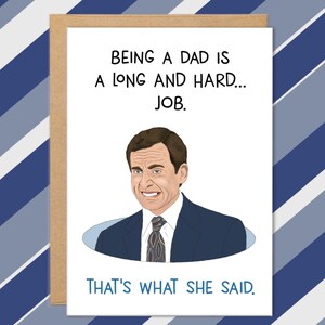 Cartes de fête des pères de son fils, cartes drôles pour papa, cadeaux pour papa, cartes de beau-père, longues et difficiles, c'est ce qu'elle a dit, carte Michael, beau-fils