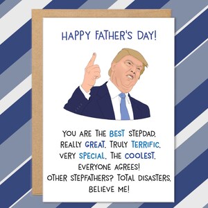 Carte Trump beau-père, carte Trump fête des pères pour beau-père, cartes drôles beau-père pour beau-père, meilleur cadeau beau-père, carte pour mari fête des pères