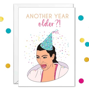 Cartes d'anniversaire drôles pour meilleure amie, carte Kim Crying Meme pour femme, carte de plus d'un an pour elle, carte drôle pour meilleure soeur