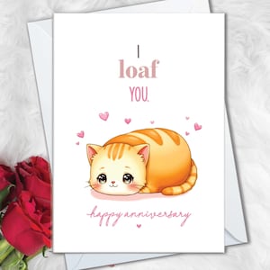 Carte d'anniversaire de chat pour petite amie, carte d'anniversaire de pain de chat pour elle, carte d'anniversaire d'amant de chat mignon pour petit ami, cartes de chat pour les femmes