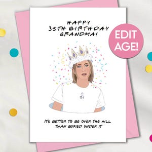 Cartes d'anniversaire amusantes pour femme, carte de joyeux anniversaire grand-mère Rachel pour elle, carte de visite de l'autre côté de la colline pour sœur ou amie