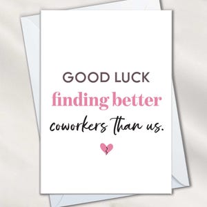 Cartes d'adieu amusantes pour un ami de travail, nouvel emploi, cartes de départ pour trouver un meilleur collègue, cadeau d'adieu, carte de votre bureau vous nous manquera