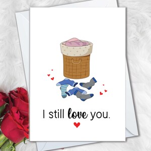Cartes d'anniversaire drôles pour mari Chaussettes drôles sur la lessive au sol, carte d'anniversaire drôle pour petit ami, carte de mari drôle sarcastique