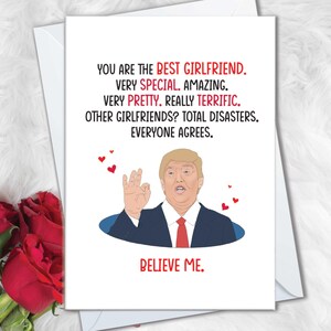 Funny Trump Anniversary Card for Girlfriend, Anniversary Cards for Girlfriend, Best Girlfriend Anniversary Cards for Girlfriend Funny, Gifts