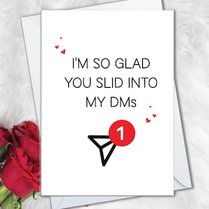 Carte d'anniversaire, application de rencontres sur les réseaux sociaux pour petit ami, petite amie, drôle si heureux que vous ayez glissé dans mes DM, cartes d'anniversaire pour mari et femme