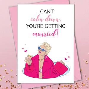 Cartes de fiançailles pour une soeur, je ne peux pas me calmer, vous allez vous marier, carte de félicitations fiançailles, cartes pour la mariée de l'enterrement de vie de jeune fille