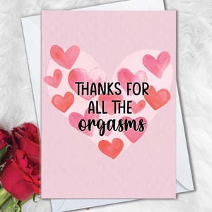 Carte d'anniversaire drôle pour mari, carte d'anniversaire coquine pour petit ami, merci pour tous ces orgasmes, cartes petit ami sexy, cartes mari