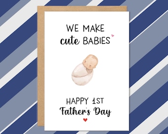 First Fathers Day Card, Funny 1st Father's Day Card, New Dad Card, 1st Fathers Day Gifts For Husband, New Dad Gifts, Baby Card, From Wife
