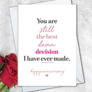 Cartes d'anniversaire drôles pour femme, je t'aime carte d'anniversaire pour mari, toujours la meilleure décision que j'ai jamais prise carte pour carte de petit ami