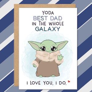Carte Yoda pour la fête des pères, meilleur papa Yoda, je t'aime, cartes drôles pour papa, cartes de fête des pères, cartes de fils, de fille, meilleurs cadeaux pour papa