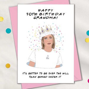 Cartes 40e anniversaire personnalisées, 40 ans pour femme, carte Friends Rachel, 40e cadeau pour amie, carte pour soeur, cadeau 40e anniversaire