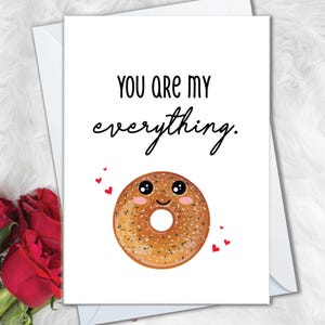Jolies cartes d'anniversaire pour petite amie, tu es tout pour moi, carte de bagel pour petit ami, carte d'anniversaire douce et simple pour femme ou mari