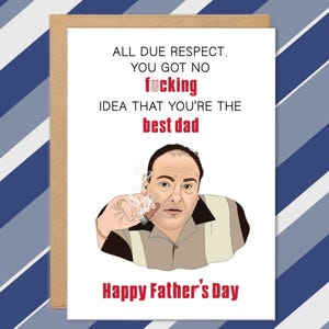 Cartes drôles de fête des pères, carte pour papa, Tony tout le respect, meilleur papa, cadeaux pour papa, de son fils, cartes de beau-père, pour mari, humour pour adulte
