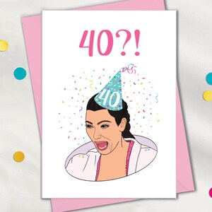 Cartes 40e anniversaire drôles pour femme, 40 ans pour elle, 40e carte pour meilleure amie, Kim Crying Meme 40e carte pour soeur, meilleure amie