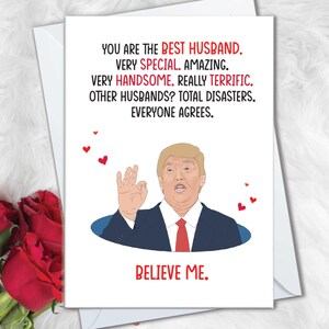 Cartes d'anniversaire Trump pour mari, carte meilleur mari drôle, carte d'anniversaire meilleur mari pour mari, cartes drôles pour mari, cadeaux