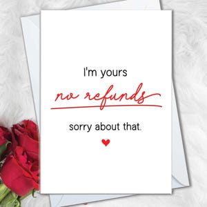 Cartes d'anniversaire drôles pour petit ami, je suis à vous, aucun remboursement, désolé pour cette carte pour petite amie, cartes d'anniversaire humour pour femme mari