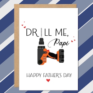 Cartes Papi pour la fête des pères, fête des pères espagnole pour mari, carte sexy fête des pères de femme, cartes pour bébé papa, petit ami, drill me Papi
