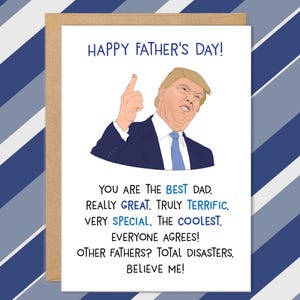 Carte Trump papa, carte Trump fête des pères, carte drôle pour papa, cartes fête des pères pour mari, carte personnalisée, meilleurs cadeaux pour papa, cadeaux pour papa