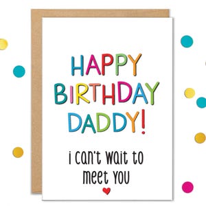 Carte d'anniversaire papa avec ventre rond, carte d'anniversaire avec ventre de bébé, carte pour papa avec ventre, joyeux anniversaire papa, j'ai hâte de vous rencontrer