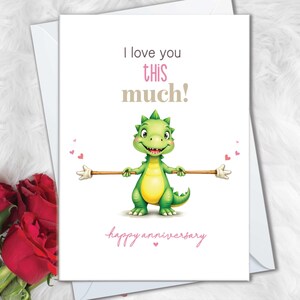 Cartes d'anniversaire mignonnes je t'aime pour femme, cartes d'anniversaire de dinosaure T-Rex pour petit ami Carte d'anniversaire drôle pour petite amie ou mari