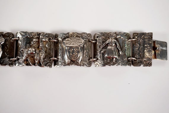 Silver Peruvian Silver Figural Bracelet - image 8