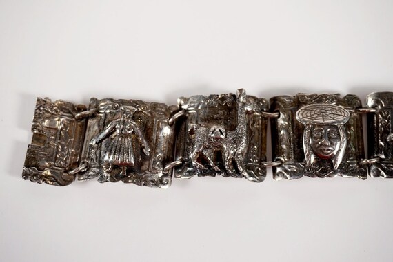 Silver Peruvian Silver Figural Bracelet - image 7