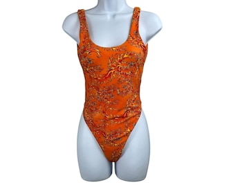 Vintage Y2K Ed Hardy Firebird/Phoenix One Piece Swimsuit NWT S Orange Deadstock