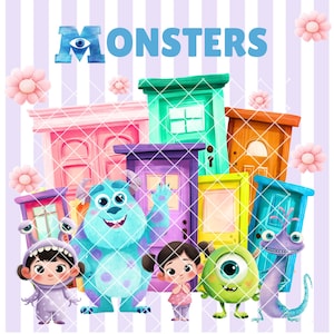 Monster inc  clip art Watercolor PNG | Monster Inc Birthday Decorations | commercial use clipart, cute monsters, Halloween clipart